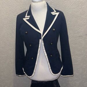 Dark Blue Blazer with Light Trim